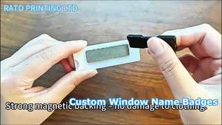 Изготовленный на заказ акриловый бейдж с окном | Магнитная подложка | Пользовательские бейджи с именами