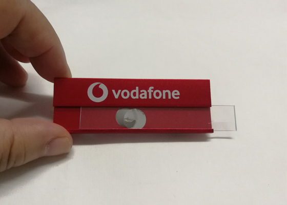 Купить Алюминиевый сплав настраиваемые теги с логотипом Vodafone Печать металлических значков для сотрудников online manufacture