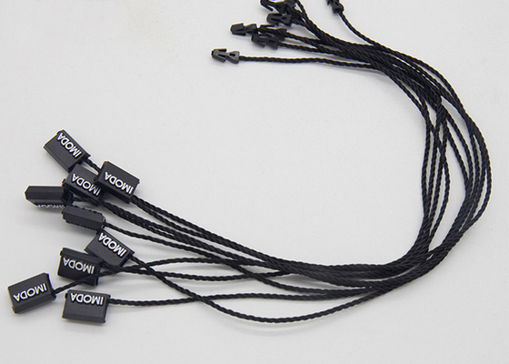 Хорошая цена. Строка конца изготовленных на заказ белых Hangtags бирок черноты логотипа фольги пластиковых небольших пластиковых одиночная онлайн